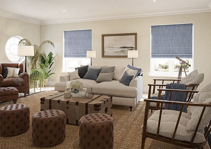 Willow Field, Indigo - Twist&Fit Roman Blind - Image 6